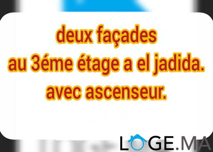Appartement a vendre de 81 m2 ,de deux façades au 3éme étage a el jadida.