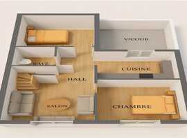 Réservation sur plan des appartements dans R+2 avec demi terrasse a Mollay Albdlah Amghar. 